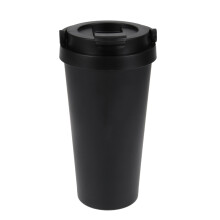 500Ml Thermosbeker Rvs Zwart Dubbele Koffiebeker Voor Drinken