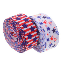 2Rollen Feestelijk Wired Lint, Patriottisch Stof, Voor Cadeaulint