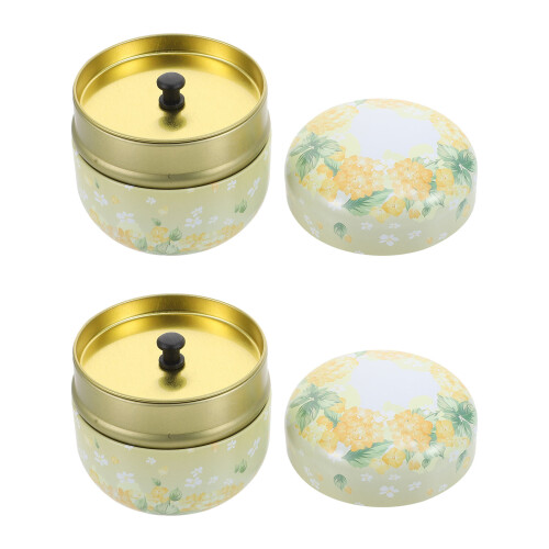 2 Stuks Lose Poederpotje Tinplate Compact Voedsel