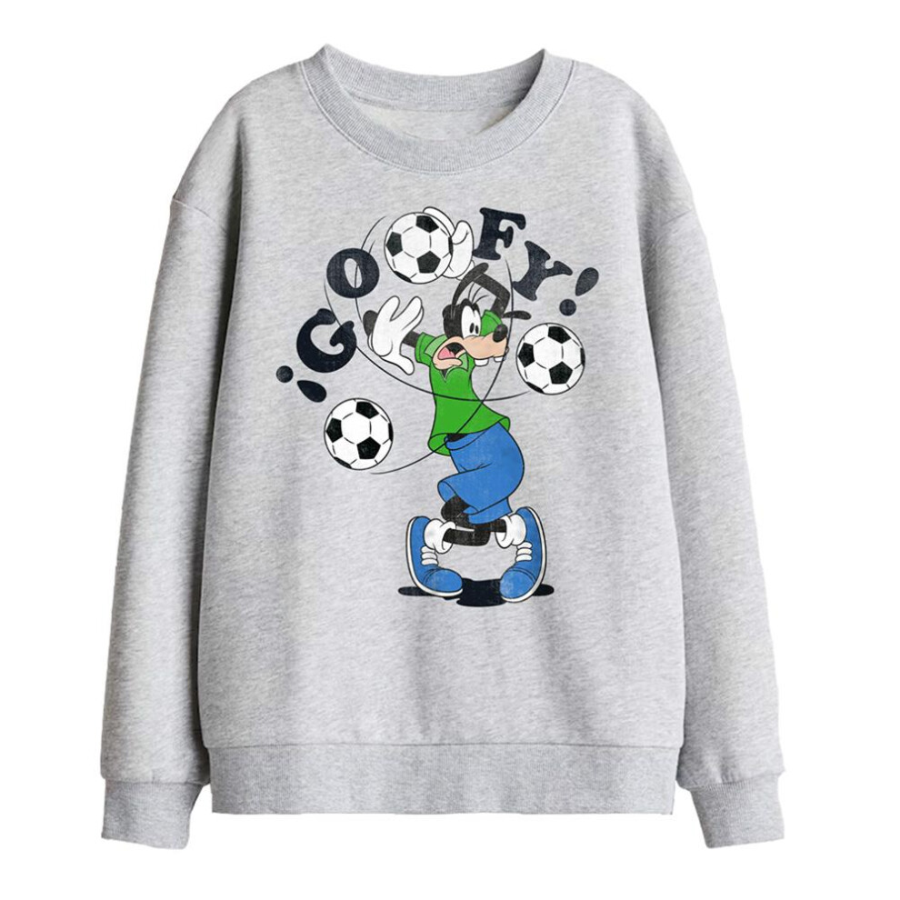 Disney (7-8 Years, Athletic Heather) Childrens/Kids Goofy Football Sweatshirt Multicoloured