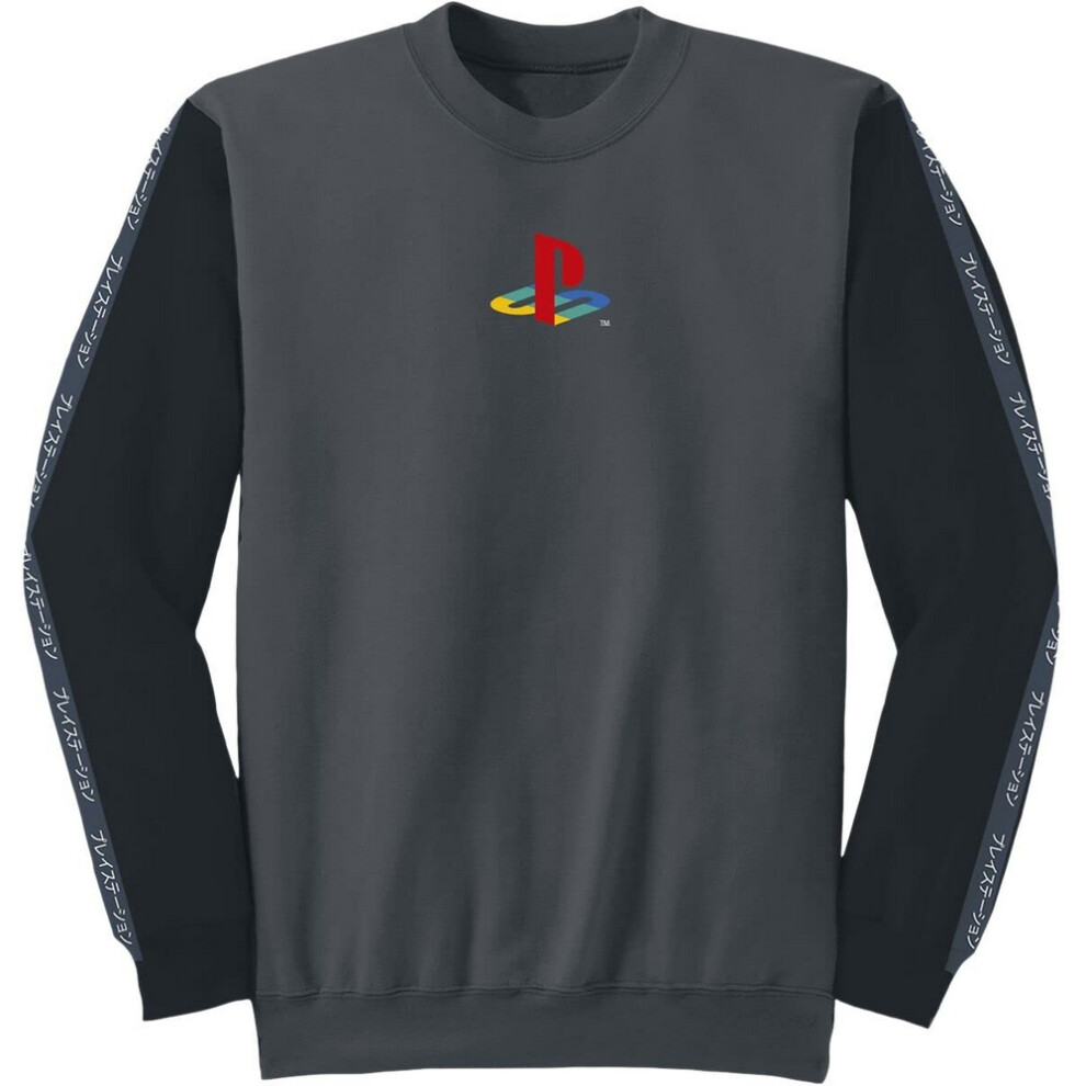 Playstation (S, /Charcoal) Unisex Adult Japanese Sweatshirt Black