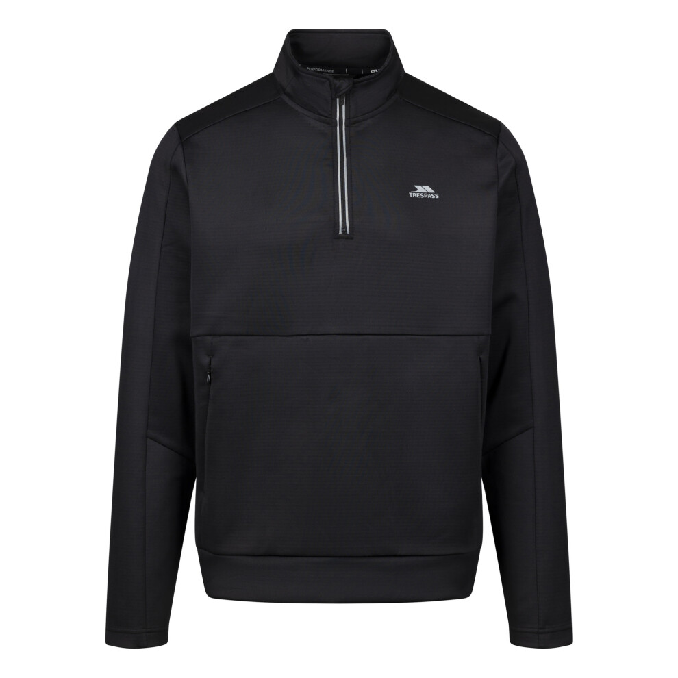 Trespass (S, Black) Mens Jay Quarter Zip Long-Sleeved Top