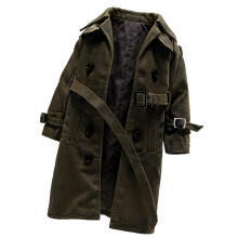 Style rétro unisexe petit Trench Coat Costume vieux-Vert..