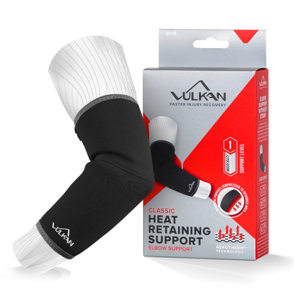 Vulkan (S, Black) Unisex Adult Neoprene Elbow Brace