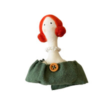 Épingle de poupée en tissu élégant, pour tenue-dame verte