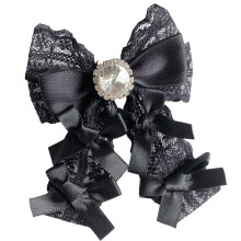 Stylish Crystals Embellished Lace Bowknot Pin Ideal For-No. 1