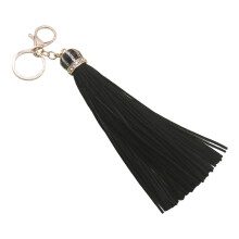 Elegant Crowns Keychain With Glittering Rhinestones-Black gold