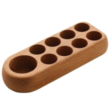 Wooden Essential Oil Display Stand for 5ml 10ml Bottle 9 Holes Cosmetic Organizer Rack Rectangle Organizer
