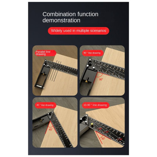 Multi-Angle Measuring Ruler-High Quality Professional Measuring Tool, Universal Combination Angle, 45/90 Degree 1