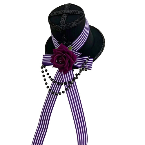 Accessoire de cheveux gothique élégant, petit chapeau-Violet