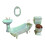 Ensemble de salle de bain Miniature échelle 1:12,-Vert clair 1