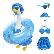 Stylish Geese Garden Decoration Set With Bikini Style Swim-Blue