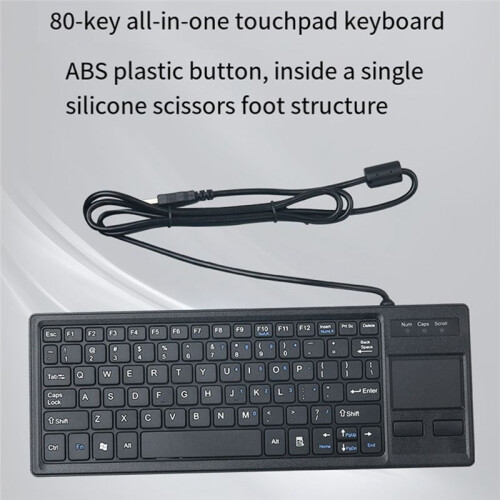 80 Keys USB Wired Keyboard Ultra Thin  Compact Touch Keyboard HUB Function Wired Touch Keyboard 1