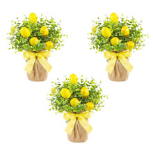 3Pcs/Pack Lemon Themed Party Decorations Plastic Faux Potted