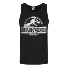 (M, Black) Jurassic World Mens Distressed Logo Vest