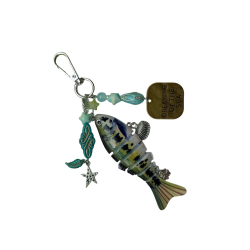 Creatief cadeau sleutelhanger die echt visaas imiteert-patroon B