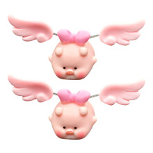 Cartoon wiebelend varken figuur artistiek hars ambachtelijk-Roze