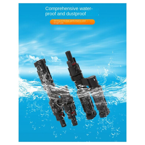 Solar Photovoltaic Connector T-Type Three-Way Parallel Series Connector Solar Panel Module Waterproof Plug 1