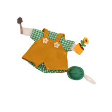 Speelse desktopganzenkledingset met mooi shirt en overalls
