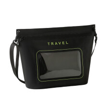 Unisex crossbody schoudertas met doorzichtig-Zwarte L