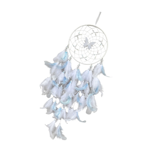Dream Catcher Handmade Feathered Hanging Ornament Natives-White