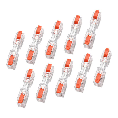 10Pcs Transparent Push In Wire Connector Cable Terminals-Orange