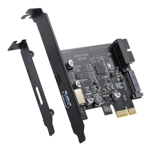 PCI-E 1X To USB 3.2 Gen1 USB3.2 Type-C Front Adapter Card 2  (Type C+ Type A) Expansion Card