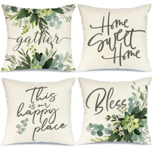 Spring Pillow Covers 18X18 Set Of 4 Farmhouse Throw Pillows Spring Decorations Pillowcase Home Decor for Couch