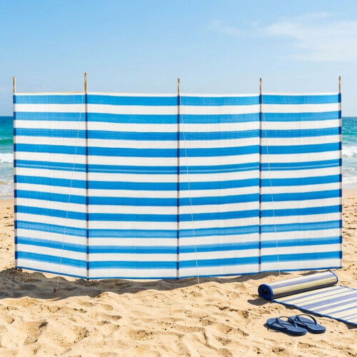 5 Pole Windbreaker Camping Beach Lakescape Wind Break Sun Shade 1