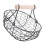 3X Wooden Handle Metal Retro Basket Portable Multi-Function Vegetable Fruit Egg Groceries Practical Storage Basket Black 5