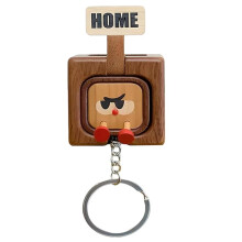 Creatives Wooden Key Hooks with Funny Facial Expressions, Cute Wooden Keychain Hooks, for Entryways, Home Decor, Gift B