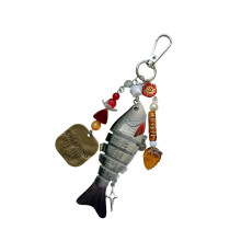 Creative Gift for Fishing Lovers Keychain with Sea-pattern D
