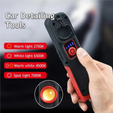 Portable Flashlight Car Detailing Tools Car Paint Finish Lamp Scan Swirl Magnetic Grip Multifunction Auto Working 2pc