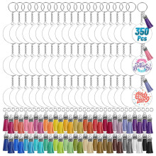 350Pcs Acrylic Clear Keychain Blanks for Vinyl with Blanks, Tassels, Jump Rings, Keychain Rings for DIY Keychain