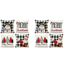 Conjunto de Capas de Travesseiro de Natal 18X18 com 8 Almofadas de Decoração de Natal Casa de Fazenda para Boneco de Neve, Capa de Almofada para
