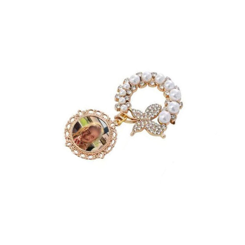 Broche d'accent de perles convertibles uniques,-disque doré