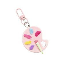 Porte-clés de couleur bonbon avec panneau pigmenté-rose clair