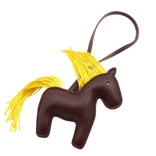 Le trousseau de charme de forme de cheval de-Marron foncé.