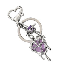 Fashion Forward Crosses Heart Keychain Stylish Crosses-Purple