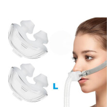 2 almohadillas nasales compatibles con mascarilla CPAP, recambio, suaves, ligeras, de silicona, de doble pared, talla L