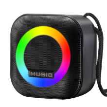 Bärbar -Högtalare RGB Färgglad Ljus Vattentät Trådlös Subwoofer Stereo Surround TWS Resehögtalare