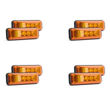 8 Stk. 3,9 Zoll 3 LEDs LKW-Anhänger Vorne Hinten LED-Seitenmarkierungsleuchte Kontrollleuchte Rock Light für Trailer Boat-Amber