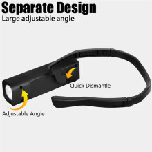 Lanterna de Cabeça com Clipe de Orelha, LED Brilhante, Recarregável e À Prova D'Água, Ideal para Pesca, Corrida, Camping e Trabalho Noturno.