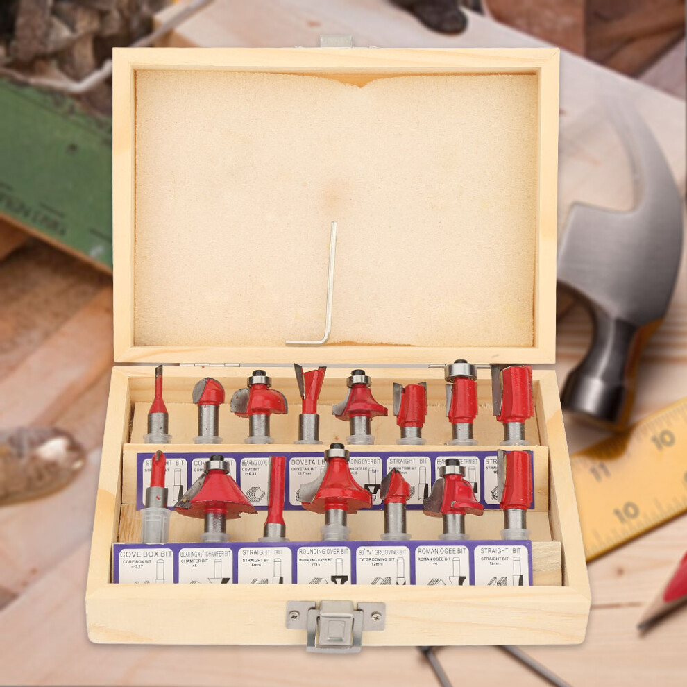 8mm Shank 15pc Router Bit Set with Case