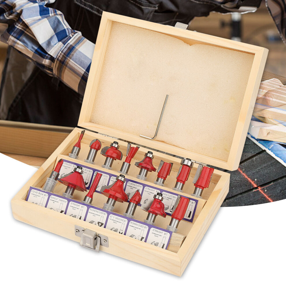 8mm Shank Router Bit Set 15pc Woodworking