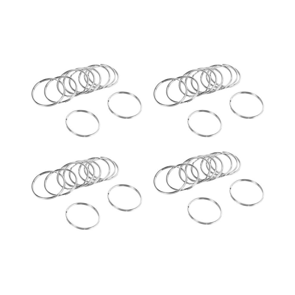 40X Quality 50Mm Keyring Split Ring Set Heavy Duty Large Nickel Key Loop Sprung Hoop 6031093201887