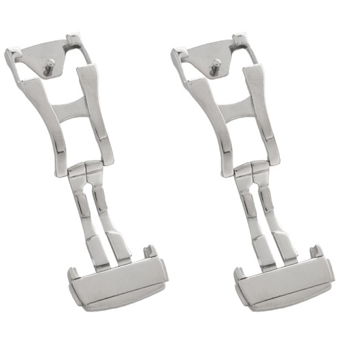 2pcs 20mm Stainless Steel Deployant Watch Strap Folding Buckle Clasp for , Smooth 20mm
