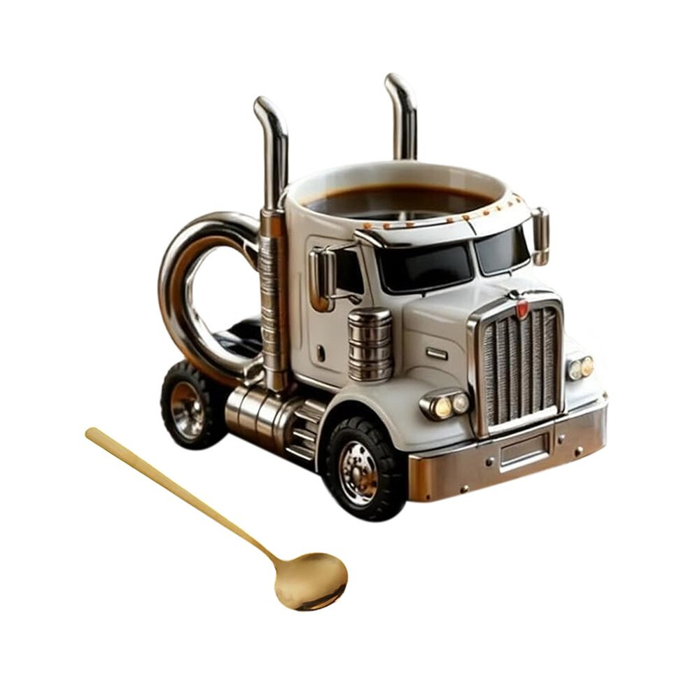 3D Semi-Truck Shaped Coffee Mug - 11Oz Handcrafted 18-Wheeler Ceramic Cup, Unique Birthday Or Retirement Gift D 4712044178923