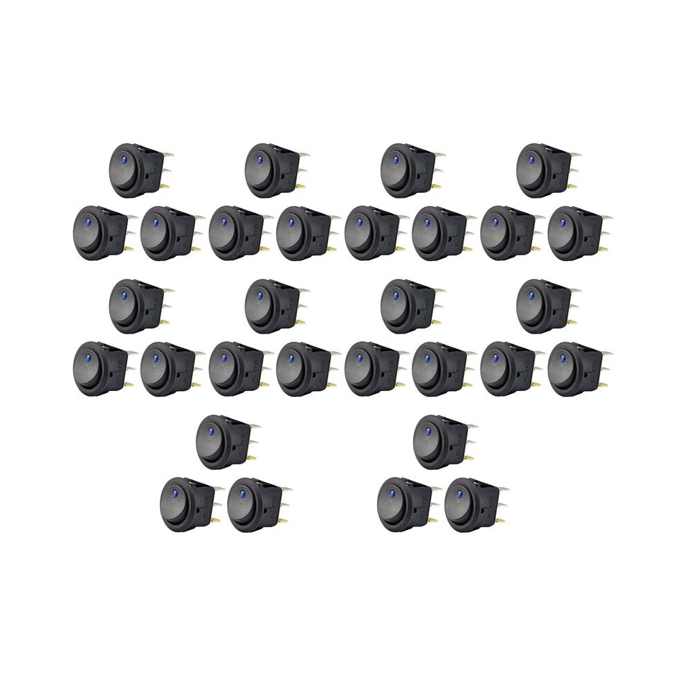 30Pc 12V 20A Rocker Toggle Led Spst -Off Control Light 6032413089222