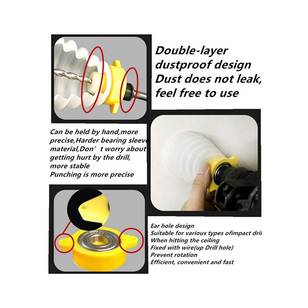 2X Drill Dust Collector Drill Dust Cover Rubber Scalable Drill Dust Cover Collector 4714239043573